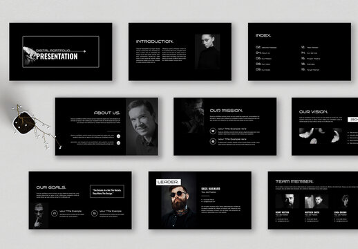 Digital Portfolio Presentation With Black Color