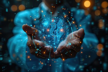 Doctor with stethoscope and Ui icon medical with advanced surgery robotic are precision on virtual interface, Future of healthcare, Medical, Science and Technology