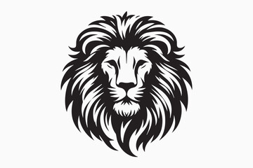 Fototapeta premium Lion Head silhouette vector isolated on a white background 