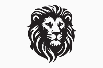 Lion Head  silhouette vector isolated on a white background 