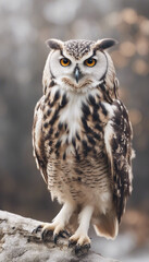 Owl animal bird white background