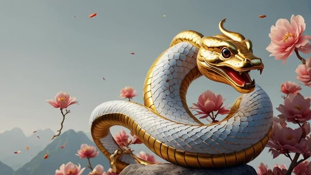 Chinese style golden snake