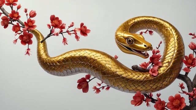 Chinese style golden snake