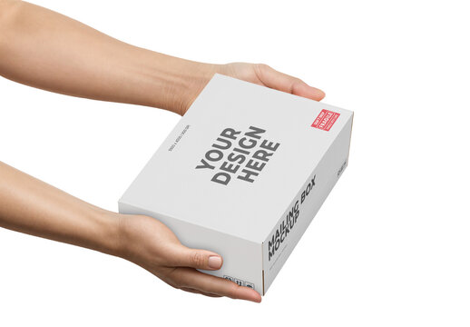 Holding Mailing Box Mockup