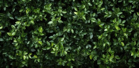 bushes textured with green leaves on a black background