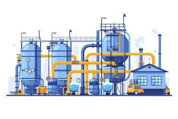 Fototapeta premium Pipeline of chemical plant