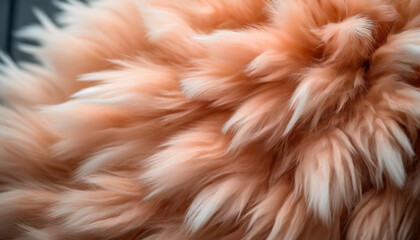 fur-textured peach fuzz, highlighting its delicate and soft texture. The image emphasizes the fine, velvety appearance and the gentle, warm peach hue of the fur-like material