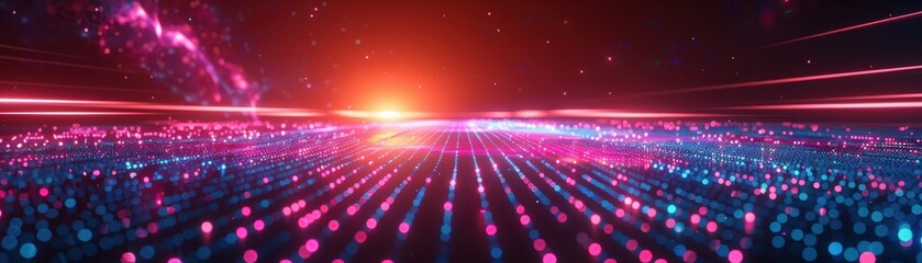 Retro synthwave style graphic with minimalist elements