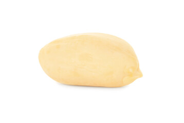 One fresh peeled peanut isolated on white
