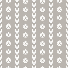 Beige Vertical Floral Damask Pattern