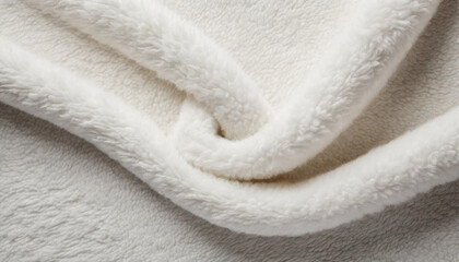white plush fleece fabric texture, highlighting its soft, cozy, and warm qualities. Perfect for illustrating comfort, warmth, and the luxurious feel of high-quality fleece material