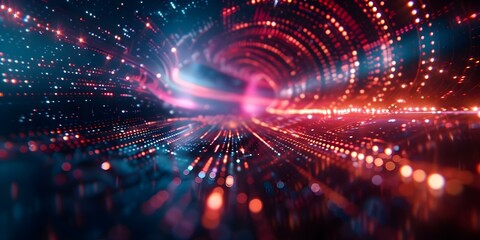 Obraz premium Digital shapes changing show adaptability and fluidity of cyber systems in abstract environment. Concept Cyber Systems, Digital Shapes, Abstract Environment, Adaptability, Fluidity