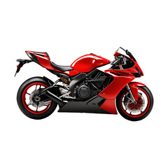 Fototapeta premium Red sport bike isolated on a transparent background