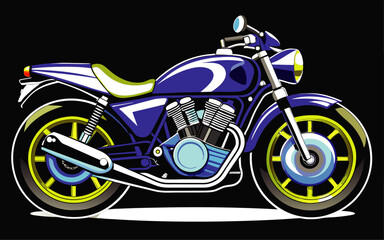 Obraz premium luxury unique and beautiful motorcycle illustration, motorcycle illustration rider, racing, driving, and biker art.