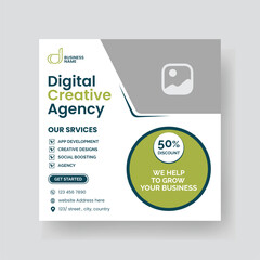 Modern Digital Marketing Agency Social Media Post For Business. Abstract Advertisement Square Web Post for Company Promotion.