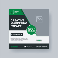 Modern Digital Marketing Agency Social Media Post For Business. Abstract Advertisement Square Web Post for Company Promotion.