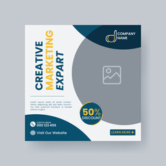 Modern Digital Marketing Agency Social Media Post For Business. Abstract Advertisement Square Web Post for Company Promotion.