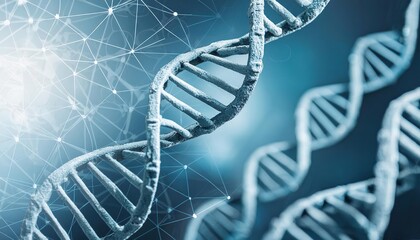 Abstract 3d DNA molecule. Medical science, genetic biotechnology, chemical biology, gene cell concept