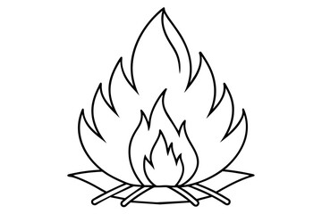 Hot fire flame outline vector