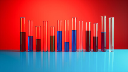 Fototapeta premium Medical test tubes with liquid and tests, research.