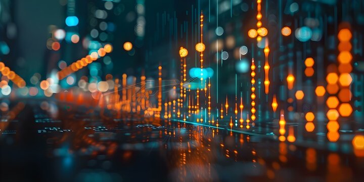 Financial stock exchange graphs with a light key for tracking market trends. Concept Stock Market Analysis, Financial Trends, Market Graphs, Trading Strategy, Investment Insights