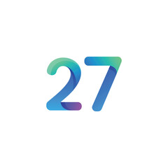 vector gradient number logo design