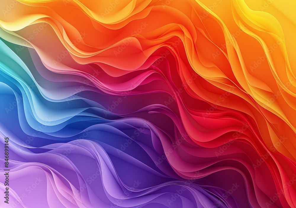 Poster vibrant abstract spectrum waves vector background with colorful curves and flowing layers in a minim