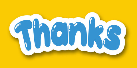 thanks label in yellow background