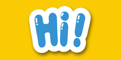 Obraz premium hi label in yellow background