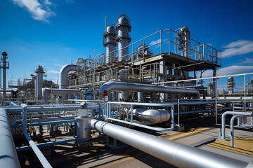 Natural gas pipe line processing compressor station