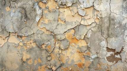 Obraz premium Cracked and moldy walls Broken and peeling wall background