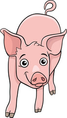 cartoon funny piglet farm animal character