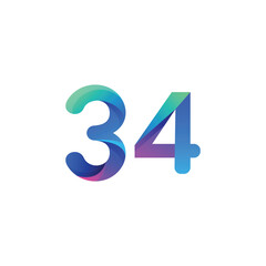 vector gradient number logo design