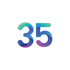 vector gradient number logo design