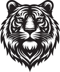 tiger head Silhouette vector