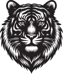 tiger head Silhouette vector