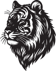 tiger head Silhouette vector