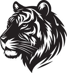 tiger head Silhouette vector