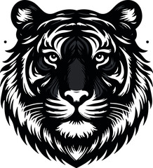 tiger head Silhouette vector