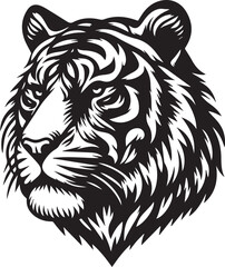 tiger head Silhouette vector