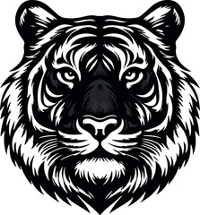 tiger head Silhouette vector