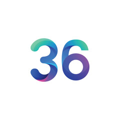vector gradient number logo design