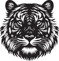 tiger head Silhouette vector