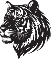 tiger head Silhouette vector