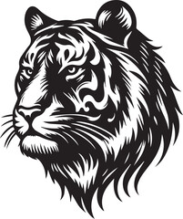 tiger head Silhouette vector