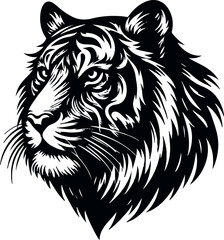tiger head Silhouette vector