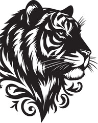 tiger head Silhouette vector