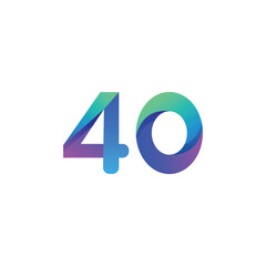 vector gradient number logo design