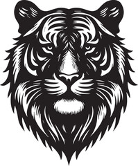 Fototapeta premium tiger head Silhouette vector