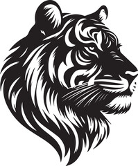 tiger head Silhouette vector